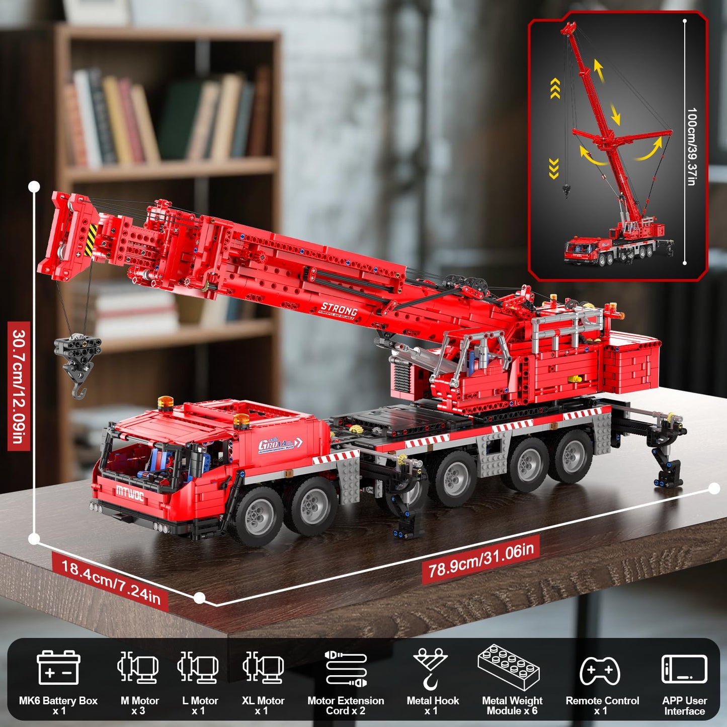 Mould King Engineering Crane Building Sets, 17065 Large Vehicles Crane Model Kits, APP Programmable Construction Vehicle Building Kits for 14+ Adult Collections Enthusiasts(4566 PCS)