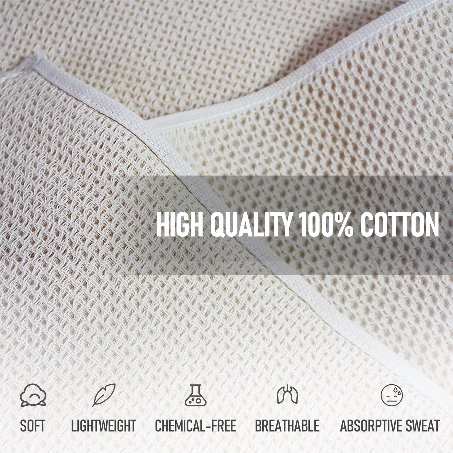 LXMOJITU 4Pack Cotton Gym Towels (13.7" x 27.5"), Yoga Sports Towel with Cool Waffle Pattern, Soft Breathable Absorbent for Neck, Face, Gym, Running, Workout, Kitchen