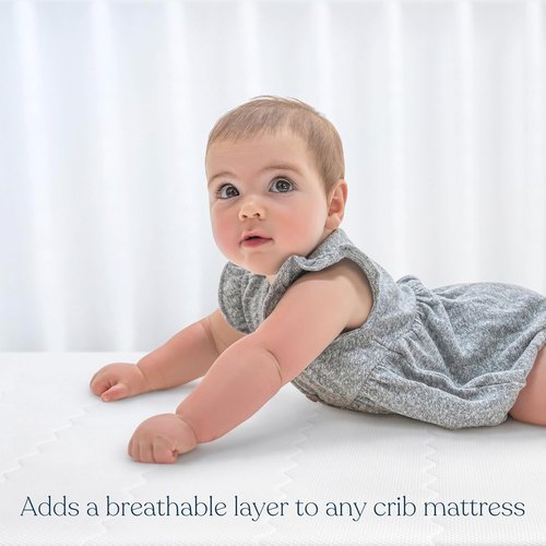 HALO Breathable Crib Mattress Cover - Waterproof Quilted Mesh, Universal Fit for Standard Cribs & Toddler Beds