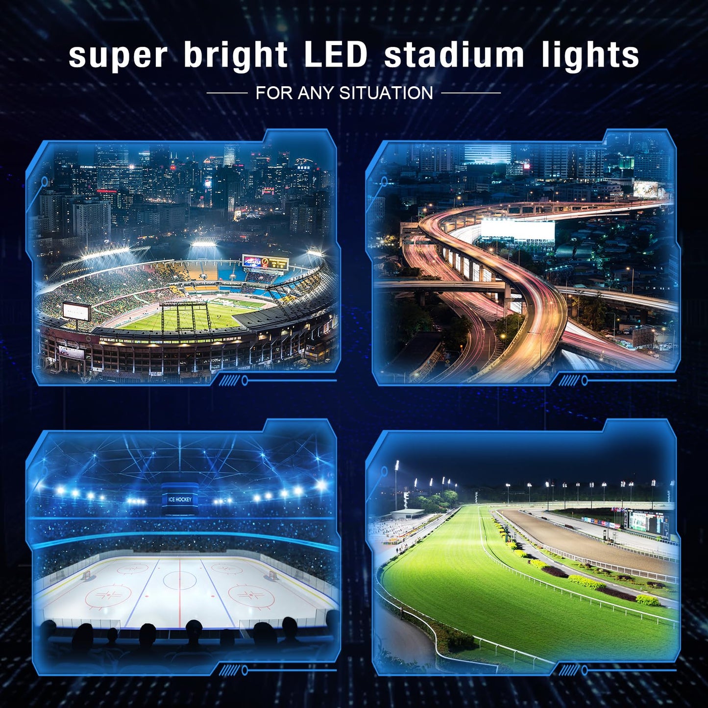 Tomourd 600W Dimmable LED Stadium Lights Outdoor, IP66 Waterproof 10KV Surge Protection Commercial Arena Flood Light, Daylight White High Mast Floodlight for Sport Court, Parking Lot Lighting