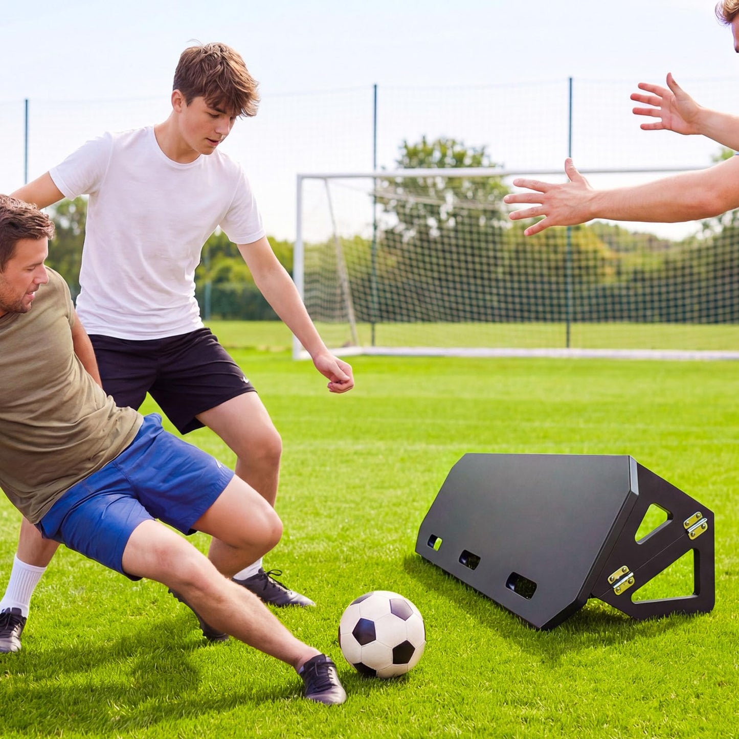 VEVOR Upgrade 3-Angles Soccer Rebounder Board, 40 x 12 in Portable Soccer Rebound Wall, HDPE Sports Kick Back Trainer, Soccer Training Equipment for Passing & Reaction Skills