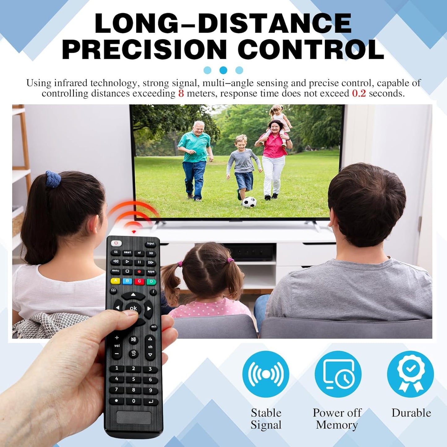 Saysurey 10 Pack 3D TV Remote Universal Replacement Compatible with All Smart TV LED LCD HDTV Series for Motel Hotel