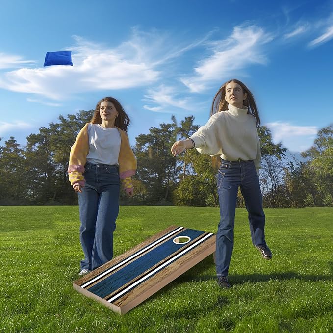 Cornhole Boards Set - Regulation Size 4x2/3x2ft Solid Wood Corn Hole Game Set with 8 Bean Bags and 2 Cornhole Boards - Perfect for Outdoor Game