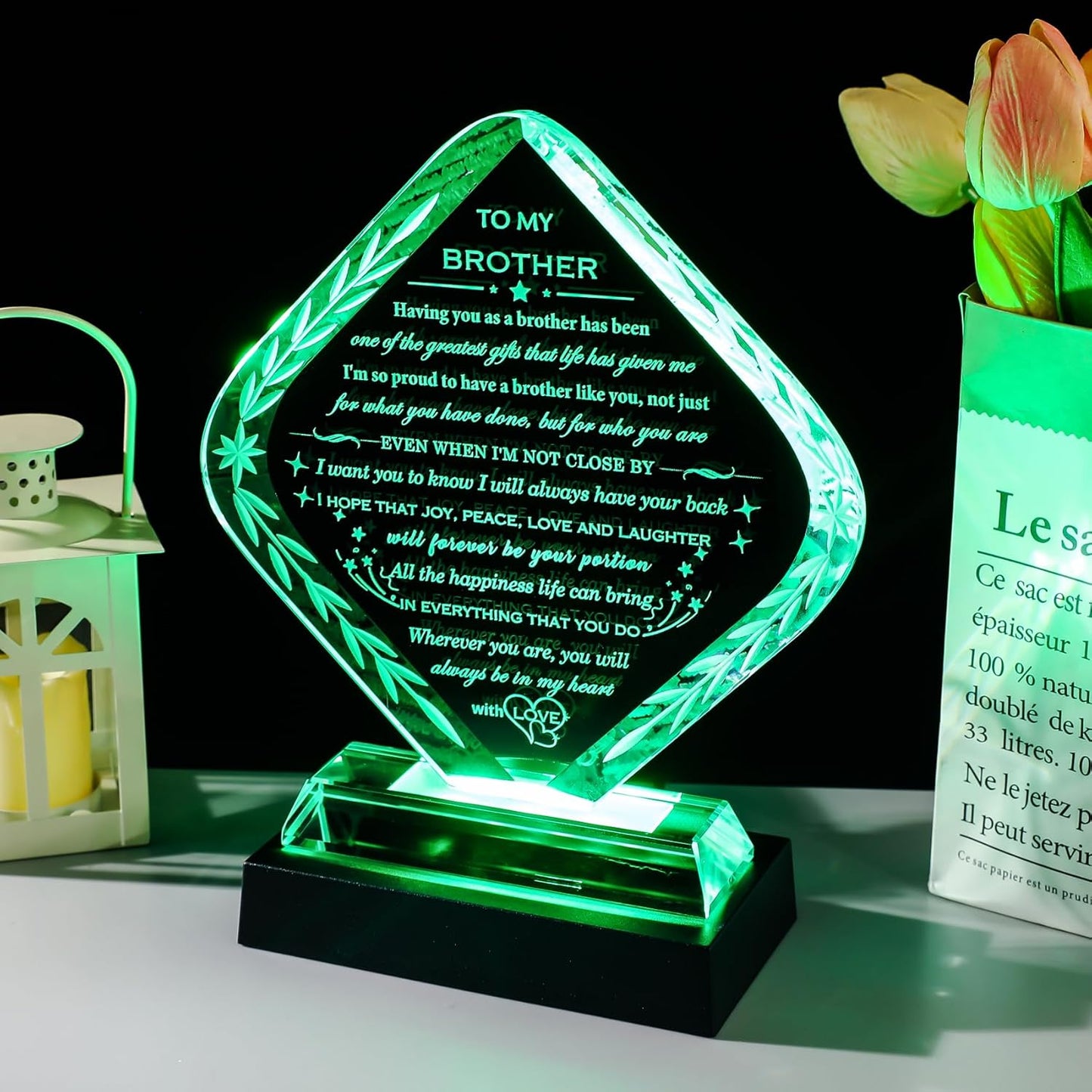 Regine Switzerland Laser Engraved Crystal Keepsake - Meaningful Gift for Brother | Perfect for Birthdays, Father's Day, and Graduations