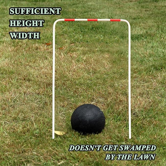 Croquet Wickets Replacement, Set of 9, Heavy Duty Thick Steel Wire with White Plastic Coating, 11 x 6.7, for Families Backyard Lawn Outdoor Game