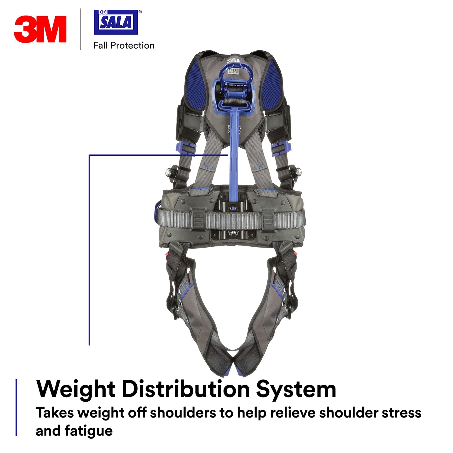 3M DBI-SALA Construction Weight Distribution Climbing/Positioning Safety Harness, Fall Protection, OSHA, ANSI, Back, Front and Hip D-Rings, Dorsal D-Ring, Auto-Lock Quick-Connect Leg Buckle, Small