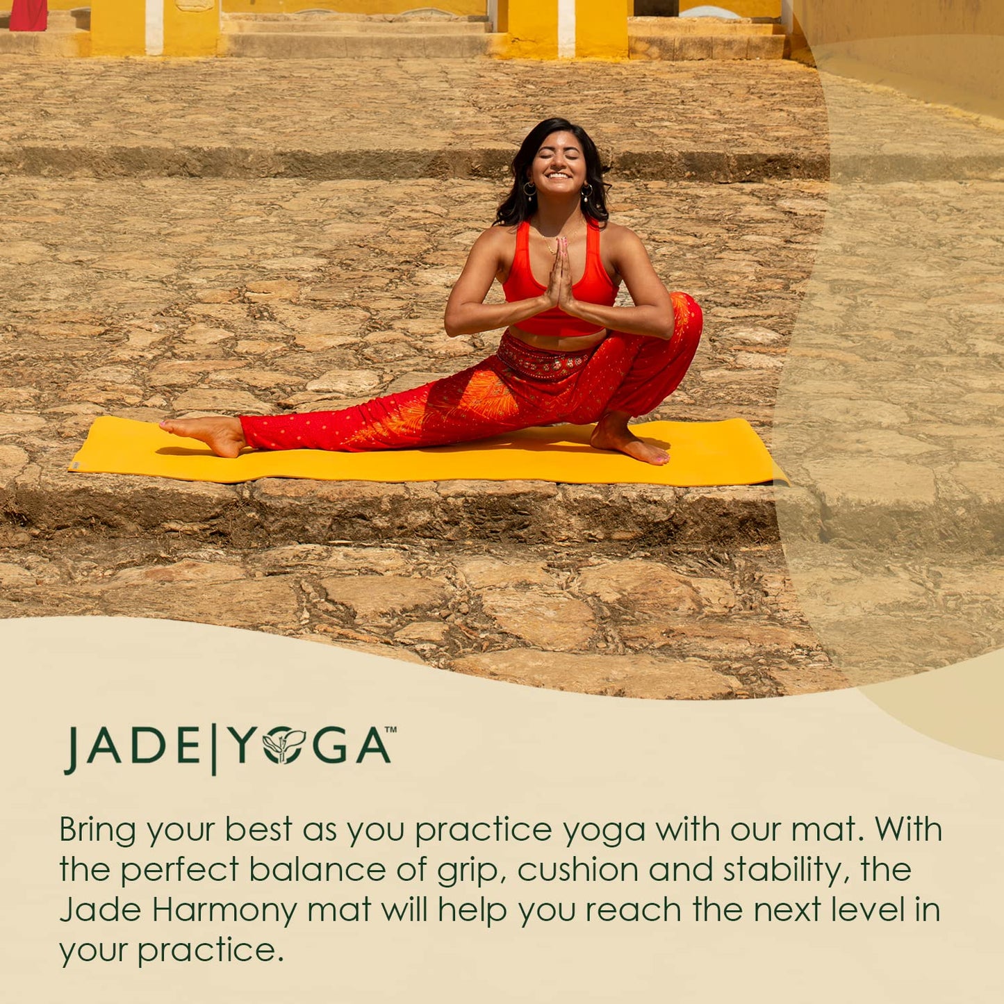JadeYoga Harmony Yoga Mat - Durable & Thick Gym Fitness Mat, Non-Slip Natural Rubber Yoga Mat - Home Exercise & Stretching Mat, Workout Mat- Yoga, Pilates & Meditation for Women & Men (Black, 74'')