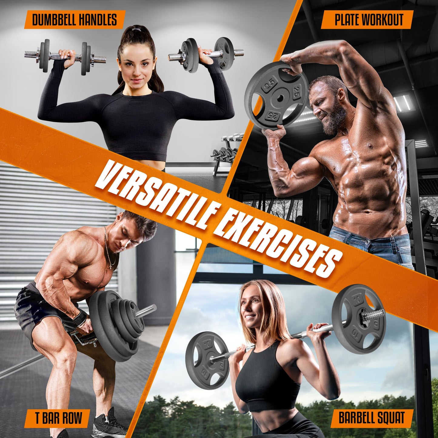 Yes4All 1 Inch Grip Cast Iron Weight Plates for Dumbbells – Standard Weight Plates - 5lb - Single