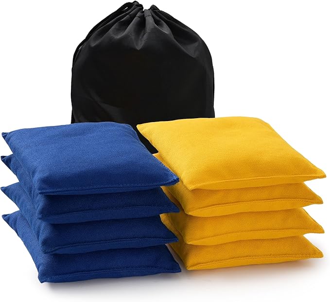 Cornhole Bags Set of 8 Regulation Corn Hole Bean Bags for Cornhole Game, Professional Weather Resistant Corn Hole Bags with Tote Bag