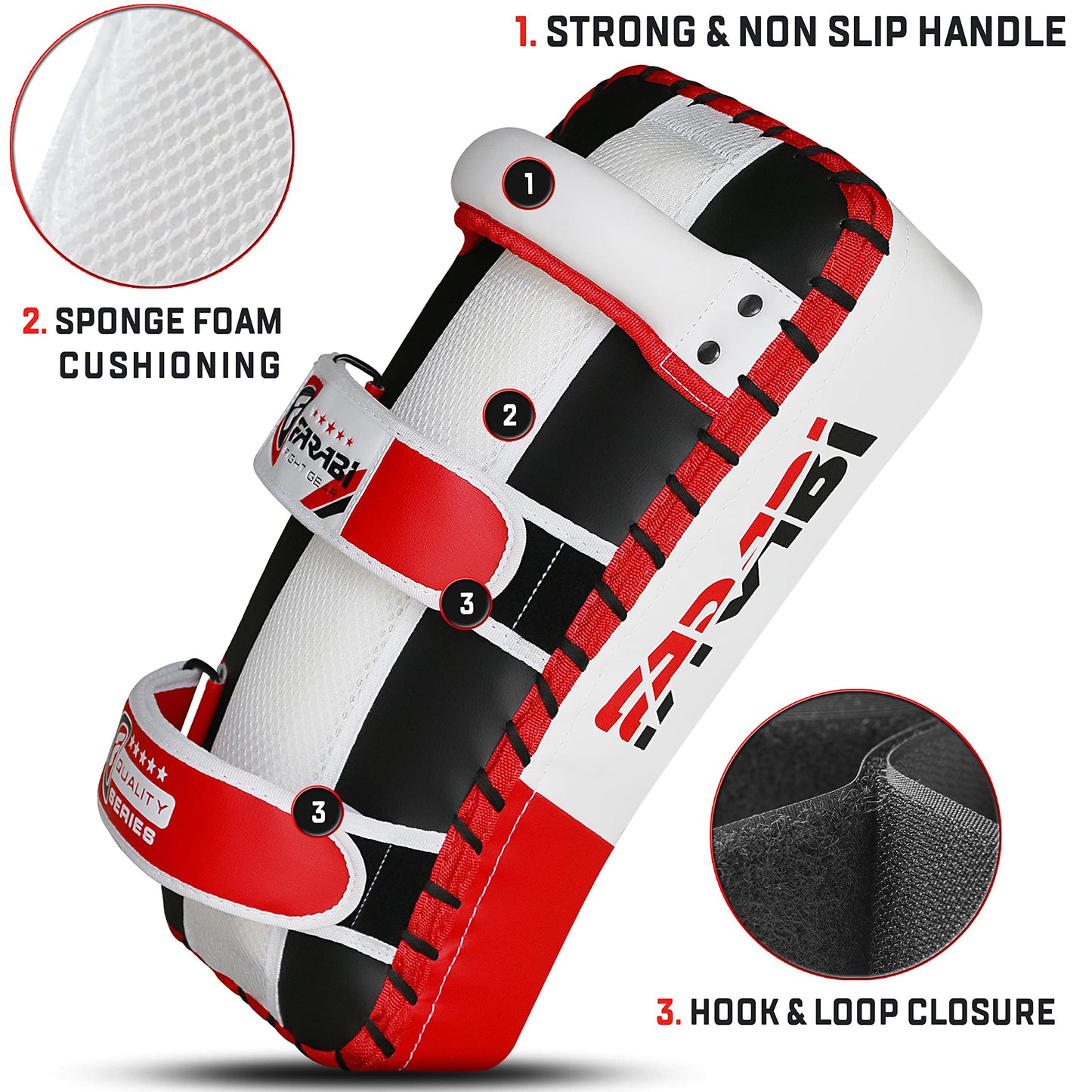 Thai pad, Kickboxing Kick pad, Kick Training Strike Shield MMA Muay Thai pad Curved (Single Item)