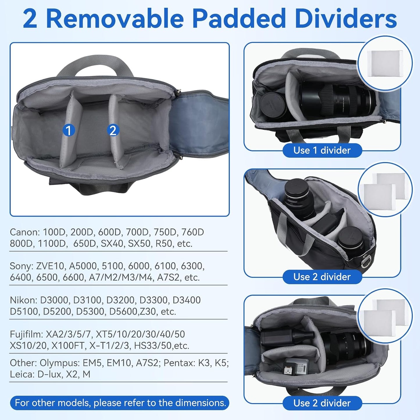 Camera Sling Bag, Waterproof Camera Crossbody Case for Men and Women, Travel Dslr/Slr/Mirrorless for Photographers