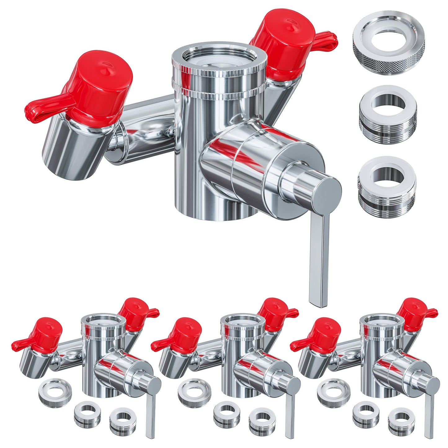 TidyFriend 4 Pack Eye Wash Kit - Faucet Mounted Emergency Eye Wash Station Sink Attachment-1 Eyewash Station, 3 Common Sink Adapter, 2 Inspection Tag, 1 Emergency Eye Wash Station Sign