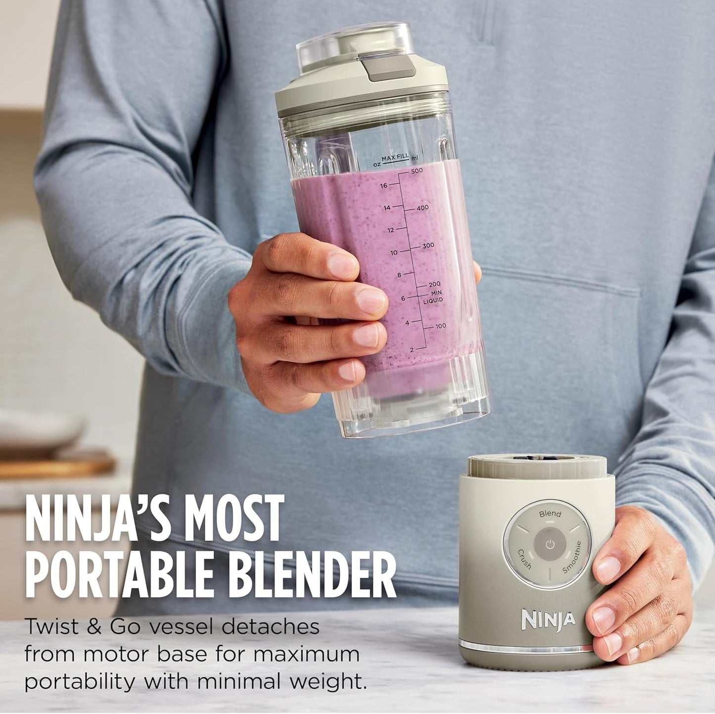Ninja Blast Max Portable Blender - Cordless 22 oz Personal Smoothie Maker | Ice Crush & Dishwasher Safe, Navy