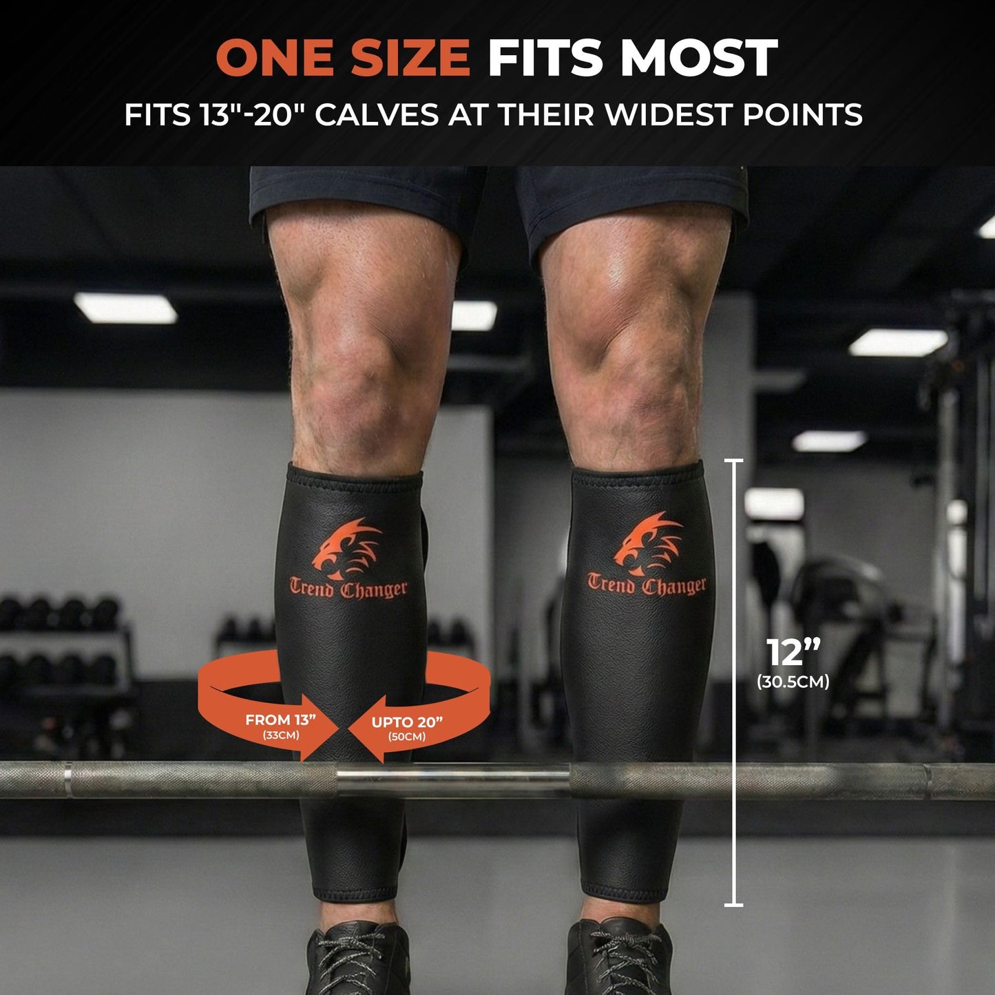 Trend Changer 5mm Weightlifting Shin Guards & Calf Support Brace – Adult Shin Guard with Neoprene Padding for Deadlifts, CrossFit, Rope Climbs and Box Jumps – Adjustable Compression Fit for Men & Women