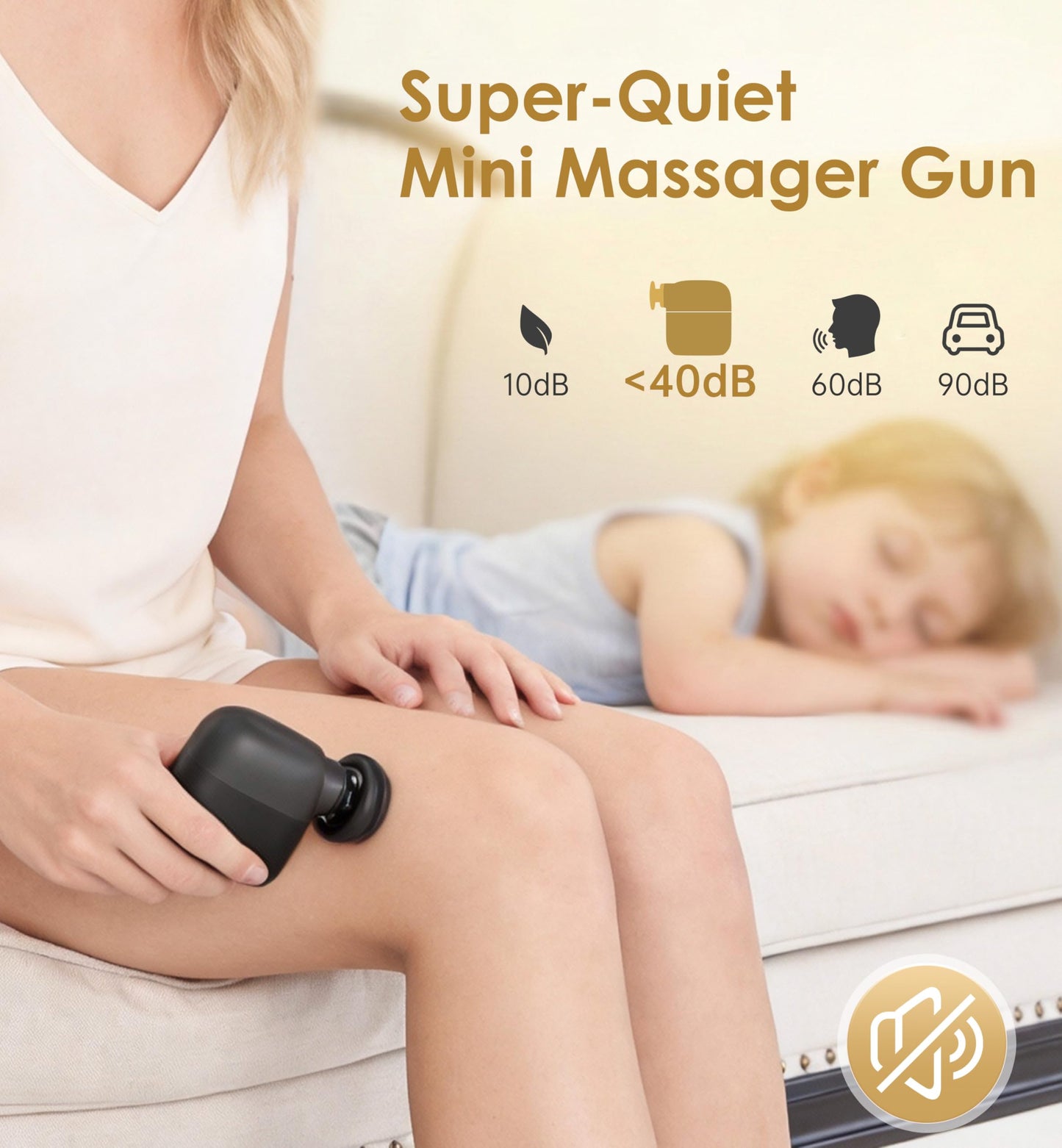 Mini Massage Gun Portable Deep Tissue Percussion Muscle Massager Lightweight Handheld Electric Quiet Massager Gun for Pain Relief High Intensity Silent Body Massager for Travel Gifts for Women Black