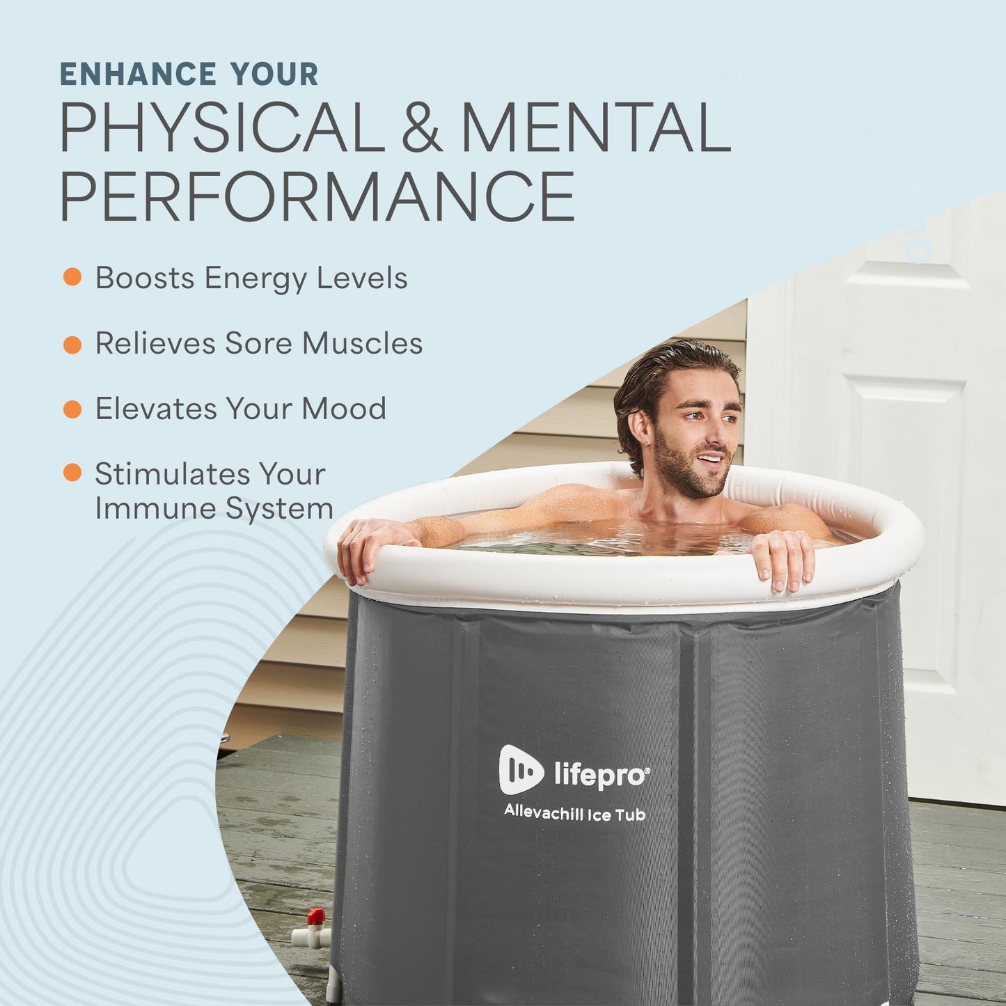 Lifepro Portable Ice Bath Tub with Cover and Storage Bag - Home & Travel Ice Bath Tub for Athletes and Adults, Durable Cold Plunge Tub for Home Therapy Sessions, Outdoor Ice Bath Cold Water Plunge Tub