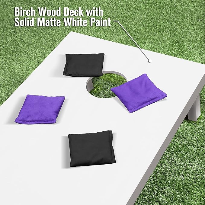 GoSports 4 ft x 2 ft Regulation Size Wooden Cornhole Boards Set - Includes Carrying Case and Over 100 Optional Bean Bag Colors