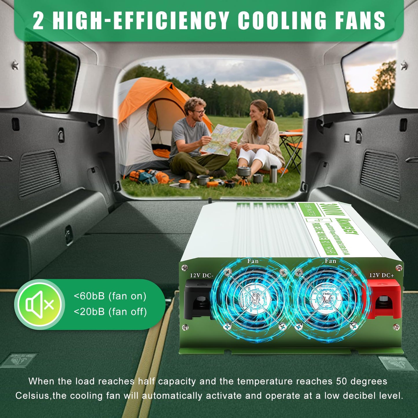 Knoweasy 3000W Pure Sine Wave Inverter 12V DC to 120V AC Converter with Remote Control and LCD Display, Dual AC Outlets and USB Ports for Home RV Truck Off-Grid Solar System