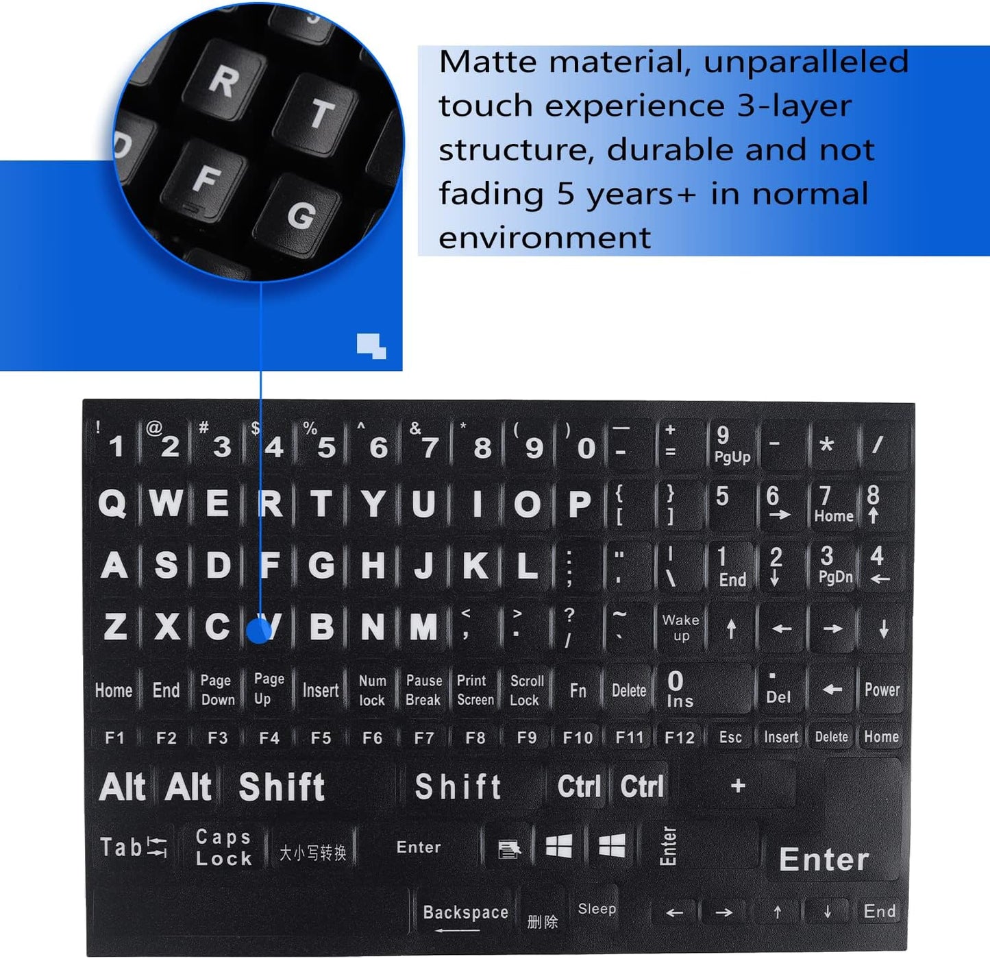 MUBUY-GOL 2 Pack Set (120 English Keyboard Stickers Big Letter Full Pcs), Universal PC Computer Laptop Desktop Keyboard