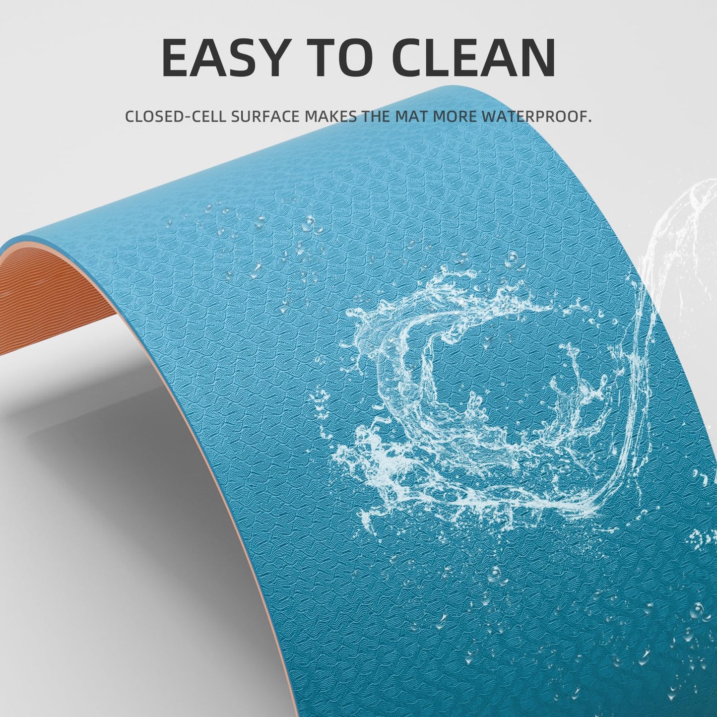 Extra Long & Wide Thick Yoga Mat for Tall Men & Women,76''x32.6''x7mm - High Density TPE Non-Slip Both Sides, Lightweight 1.1kg with Superior Cushioning for gymnastics, Pilates, Home, Workout (Blue-orange)