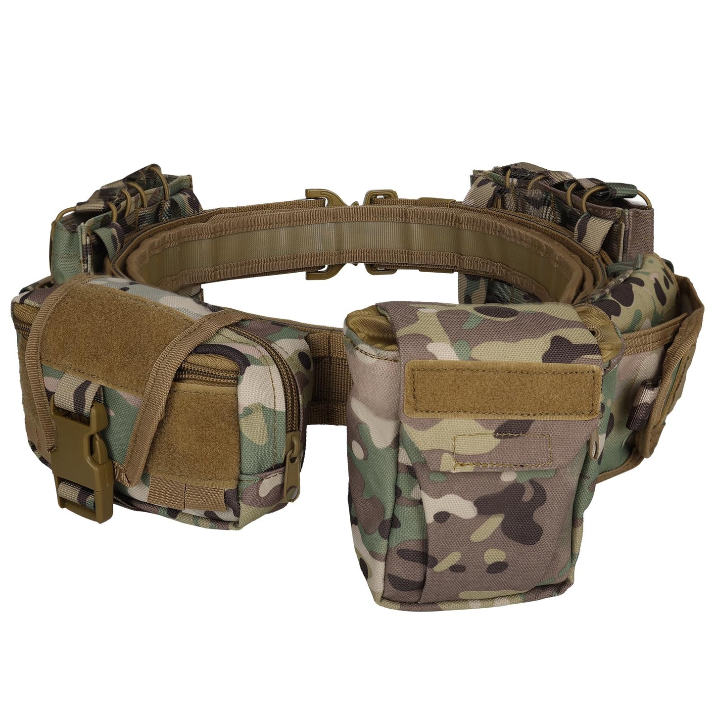 BOMTURN Battle Belt Tactical With Accessories: Duty Law Enforcement Combat Airsoft Police Belt With Pouches 7pcs