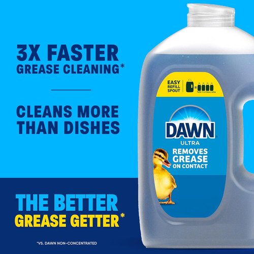 Dawn Ultra Dish Soap Refill Jug - Powerful Grease-Fighting Liquid Detergent, 51.5oz (Pack of 2)