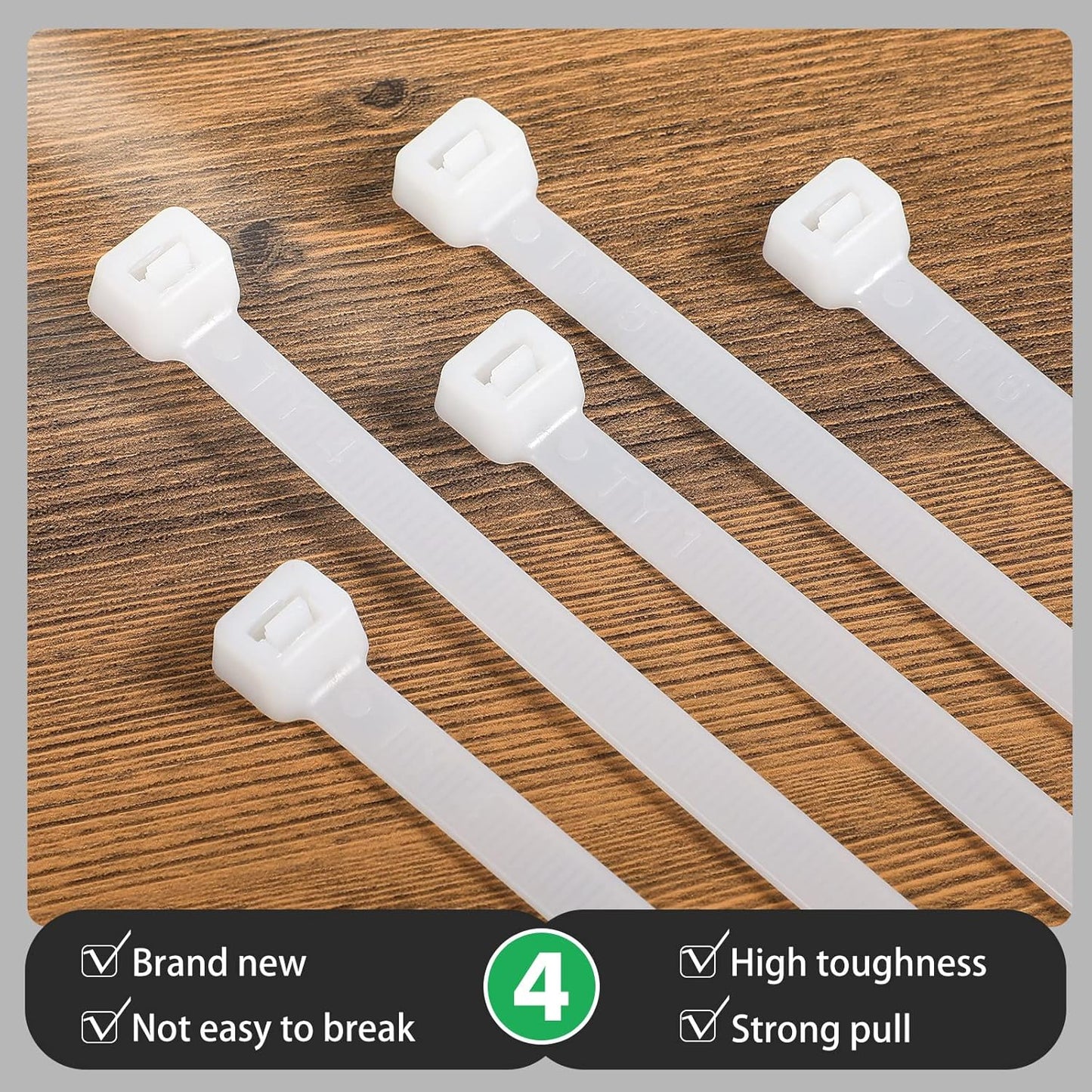 100 36 Inch Nuanchu Pcs White Zip Ties Heavy Duty Cable Ties for Indoor and Outdoor Binding Fences, Awnings Tying