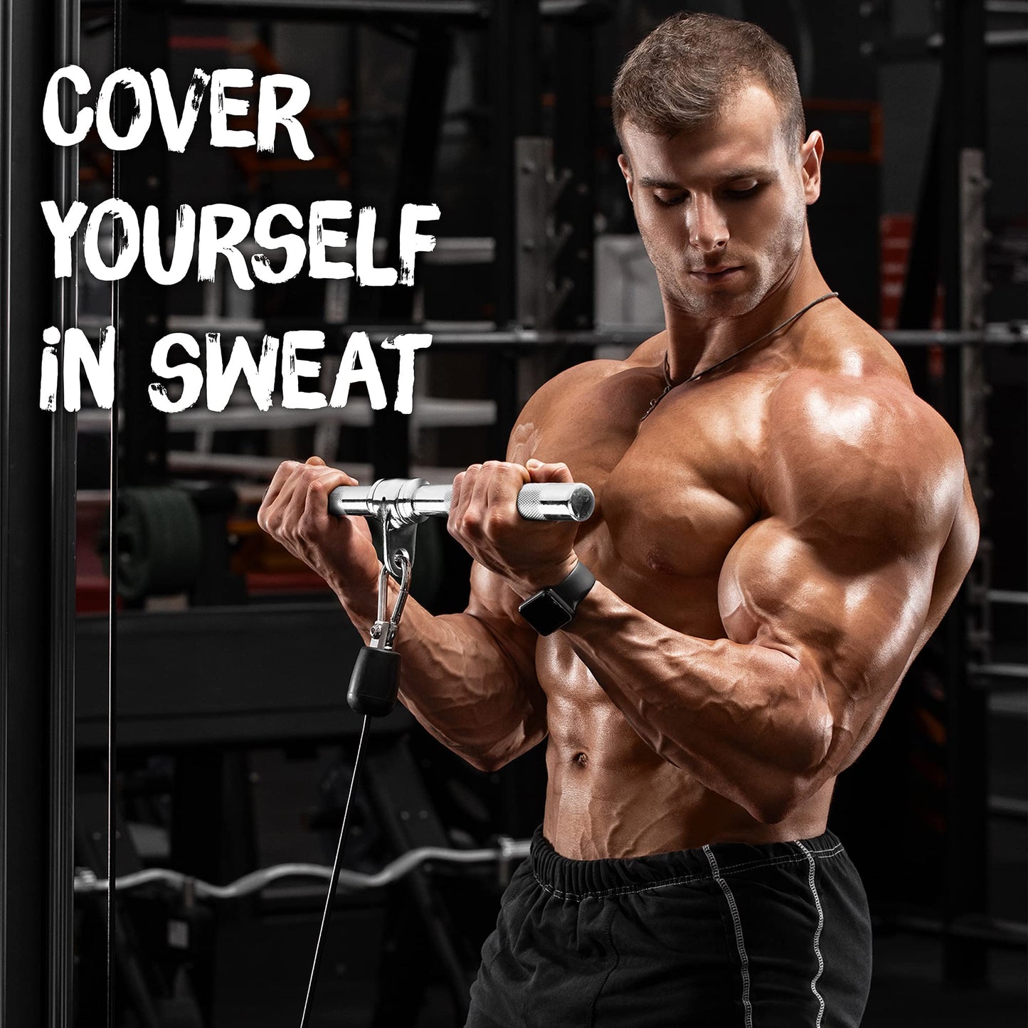 Yes4All Combo Double D Handle, Tricep Rope & V-Shape Bar, Multi Cable Machine Accessories, Tricep Press Down Cable Machine Attachment, LAT Pulldown Attachments for Home Gym Set