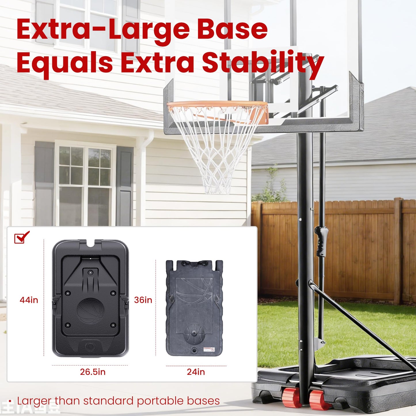 Feelwin Basketball Hoop for Kids Youth Adults, Portable Adjustable Height Basketball Goal with Wheels for Driveway Backyard Outdoor Play