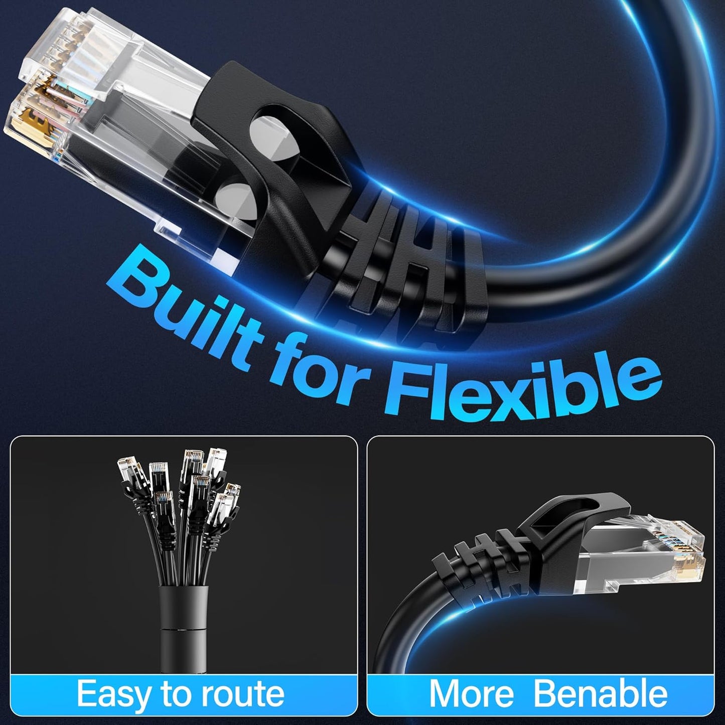 TuokaJu Cat6 10Gbps 3 6, Cat6 6 Ethernet Cable ft, UTP Ethernet Cable Cat Flexible Bare Copper Cable, Cat Network Cable
