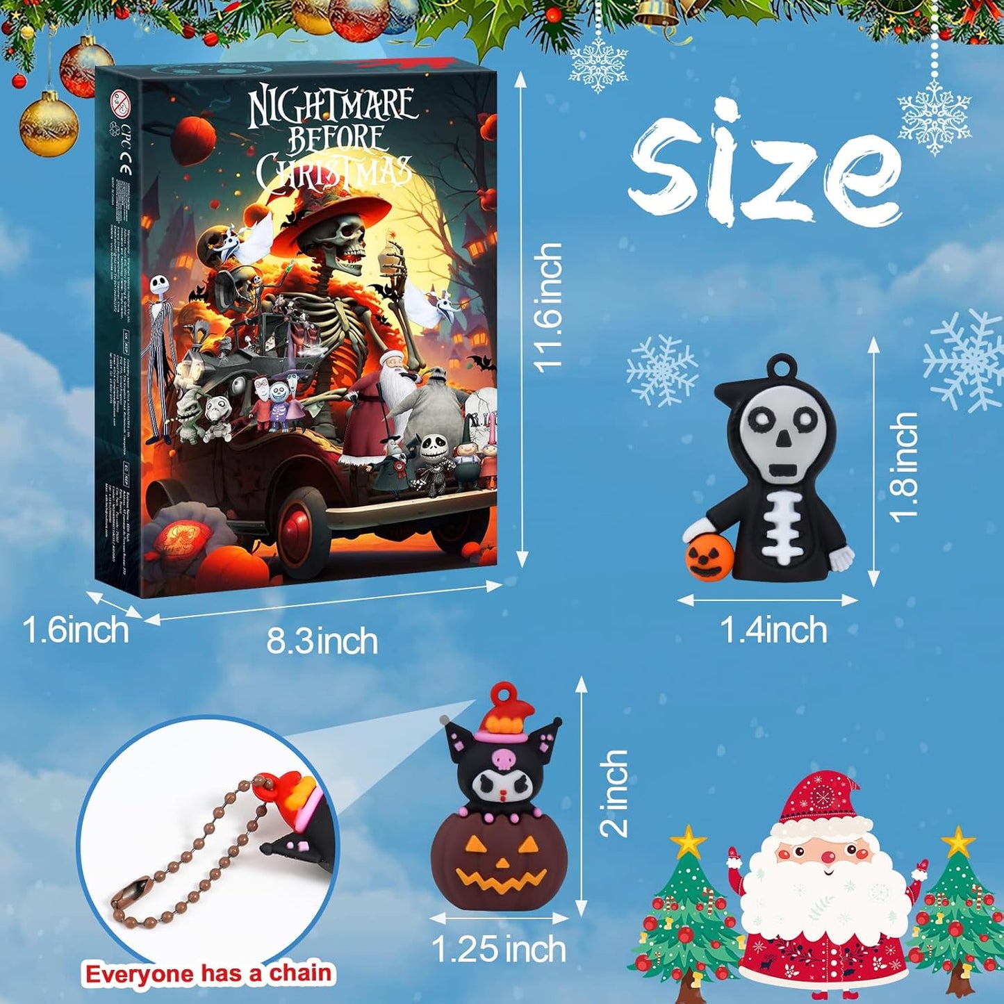 Nightmare Christmas Advent Calendar 2025 - 24-Day Countdown with Classic Dolls & Collectible Figures for Kids