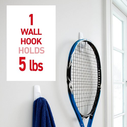 Command 5 lb Large Utility Hooks - Damage-Free Adhesive Wall Hooks for Home & Office Organization | 12 Strips Included