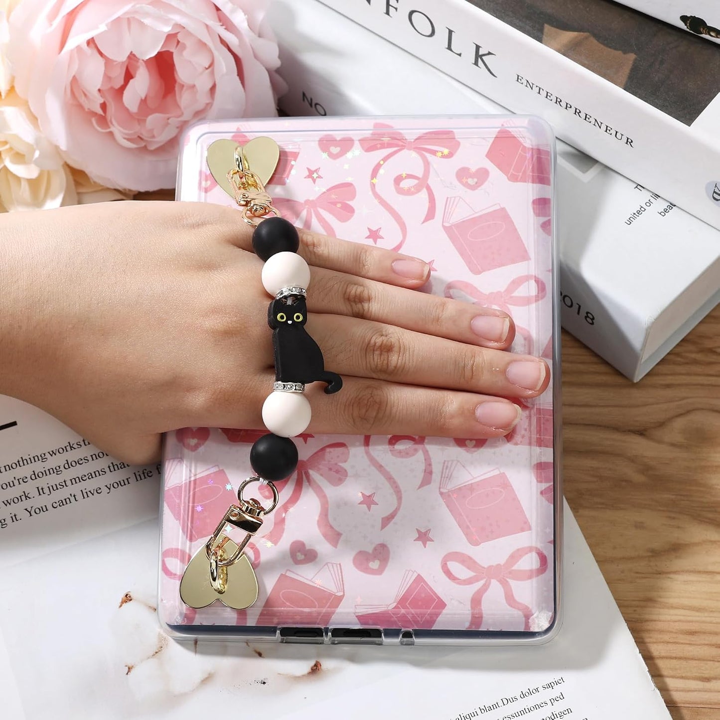 Kindle Hand Strap Chain with Silicone Beads - Perfect Accessory for E-Book Lovers