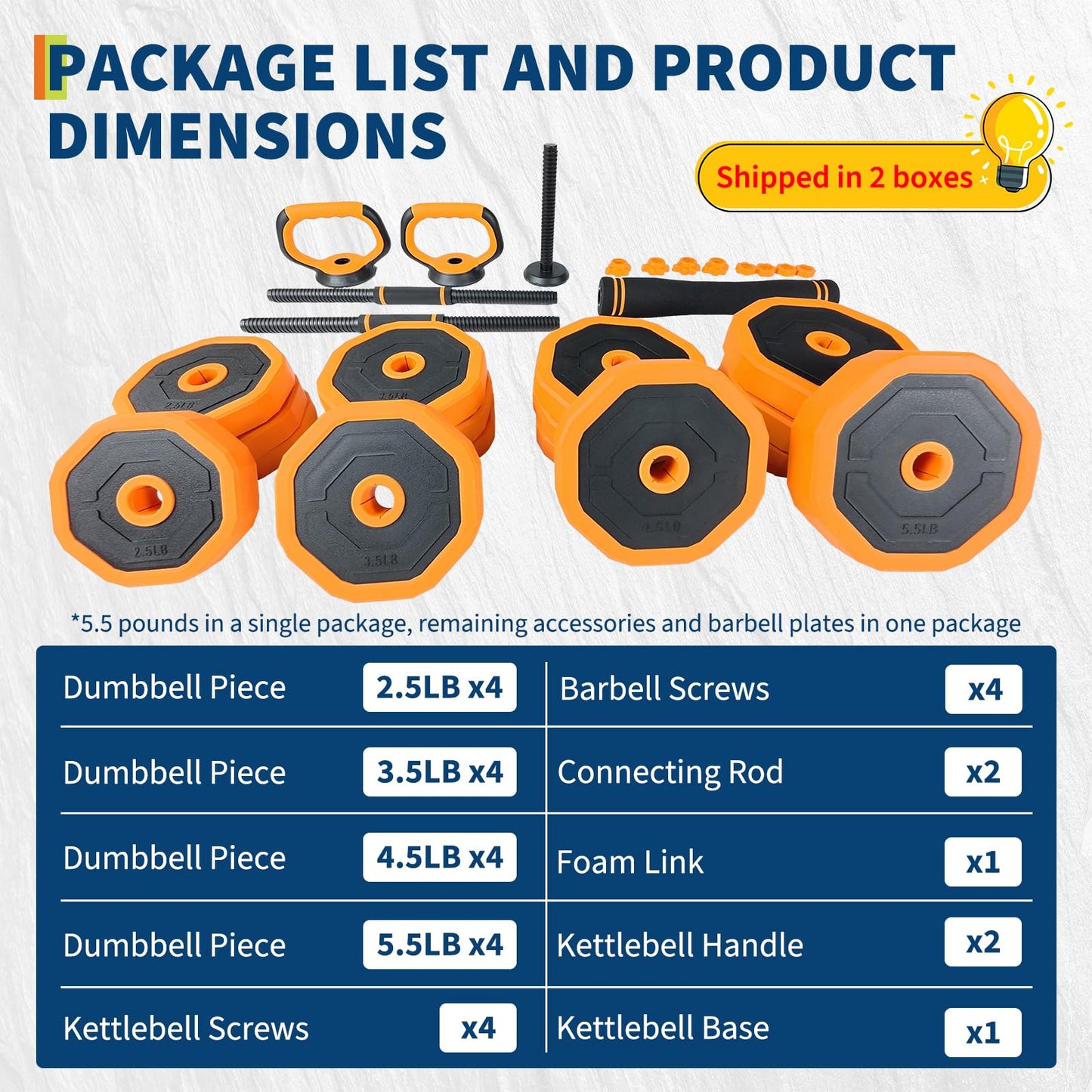 Garvee 4-In-1 Adjustable Dumbbell Set (44/66/88LB) - Convertible to Barbell, Kettlebell & Push Up Stands, Home Gym Equipment for Men & Women, Space Saving Weights with PVC Coating,66 LBS