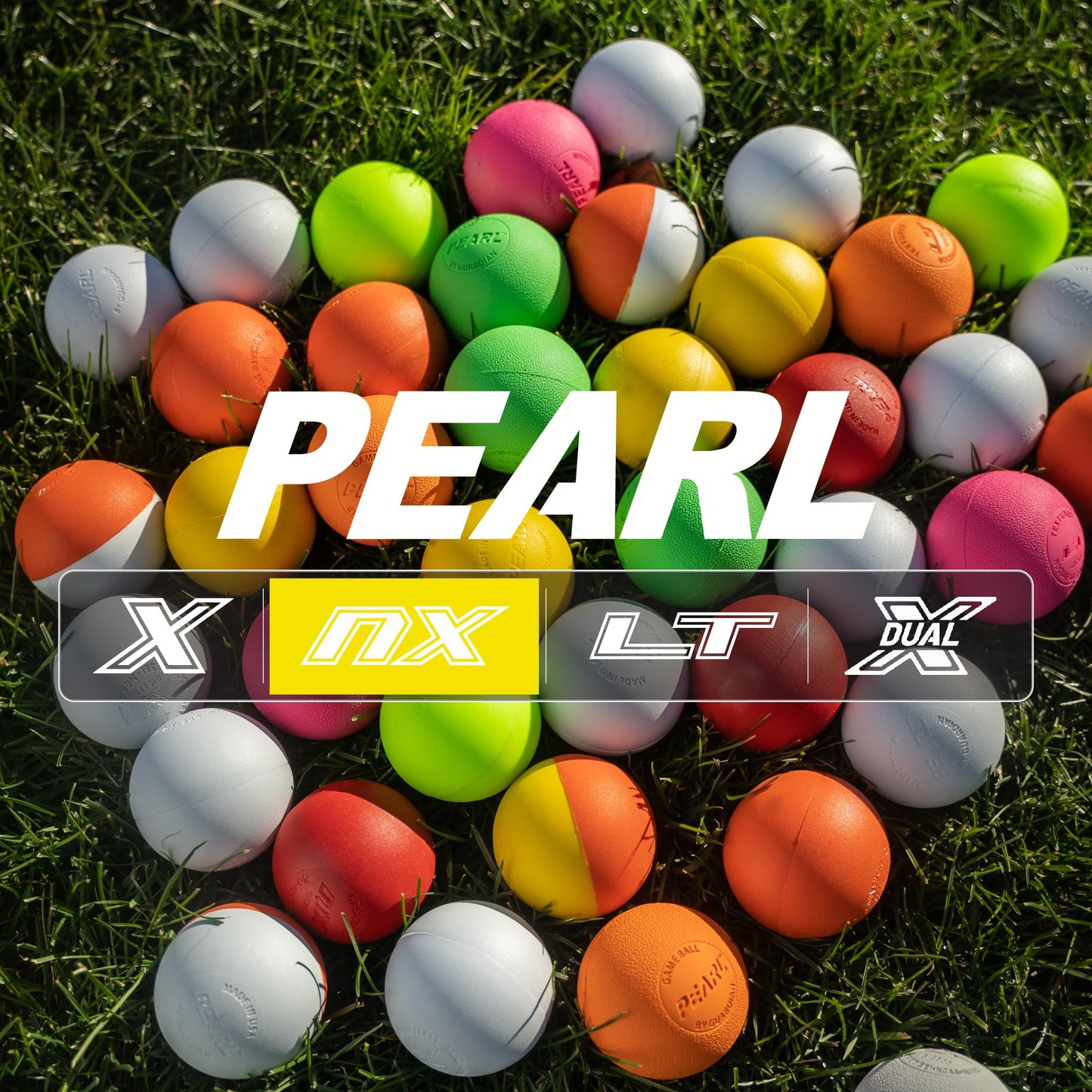 PEARL NX Greaseless Lacrosse Balls by Guardian Innovations (20 Pack) - Long Lasting, No-Bounce Balls Perfect for Indoor Play and Practice - Red
