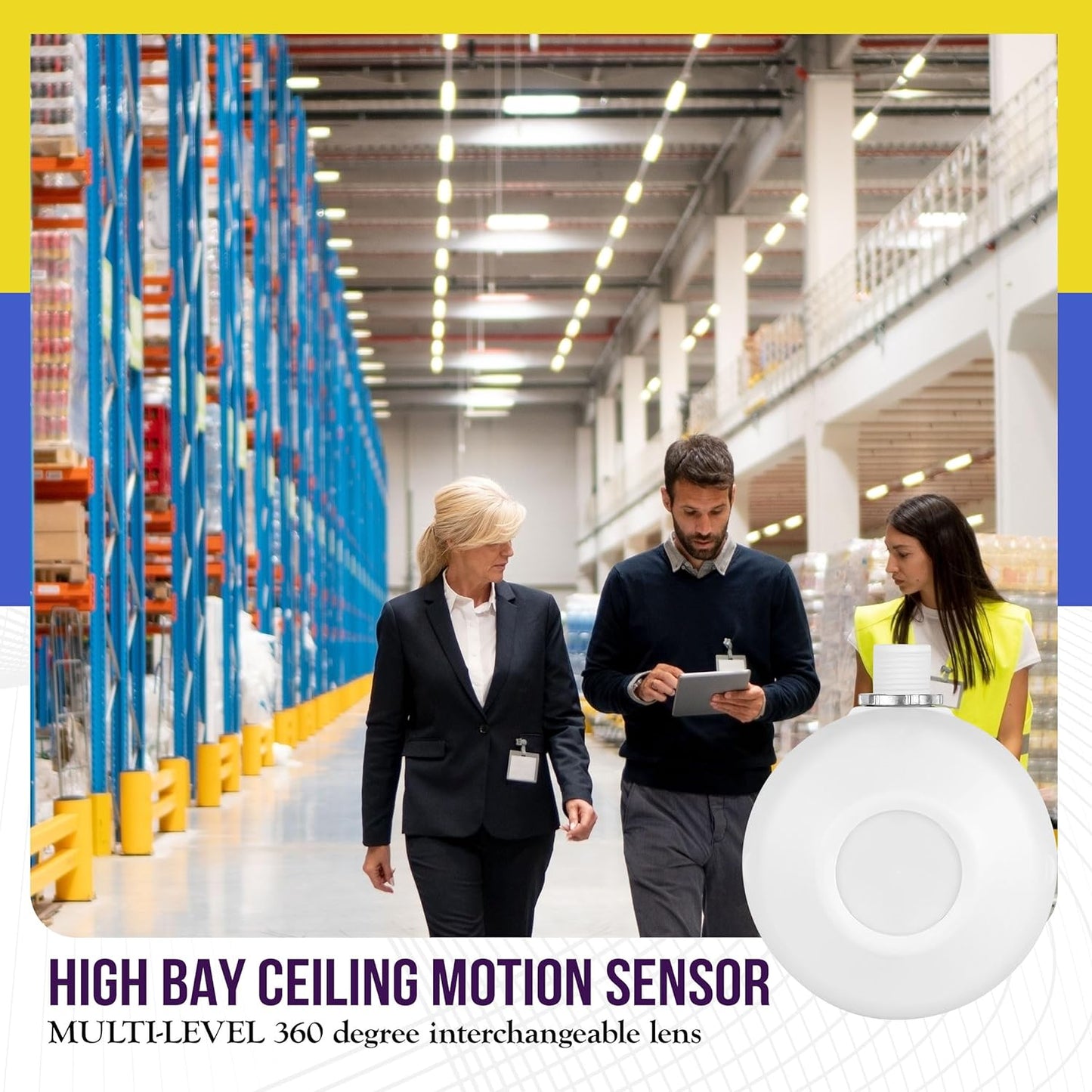 ENERLITES 360 2800 120-277VAC, Commercial/Industrial MPC-50H, High Bay Ceiling Motion Sensor, Passive Infrared PIR