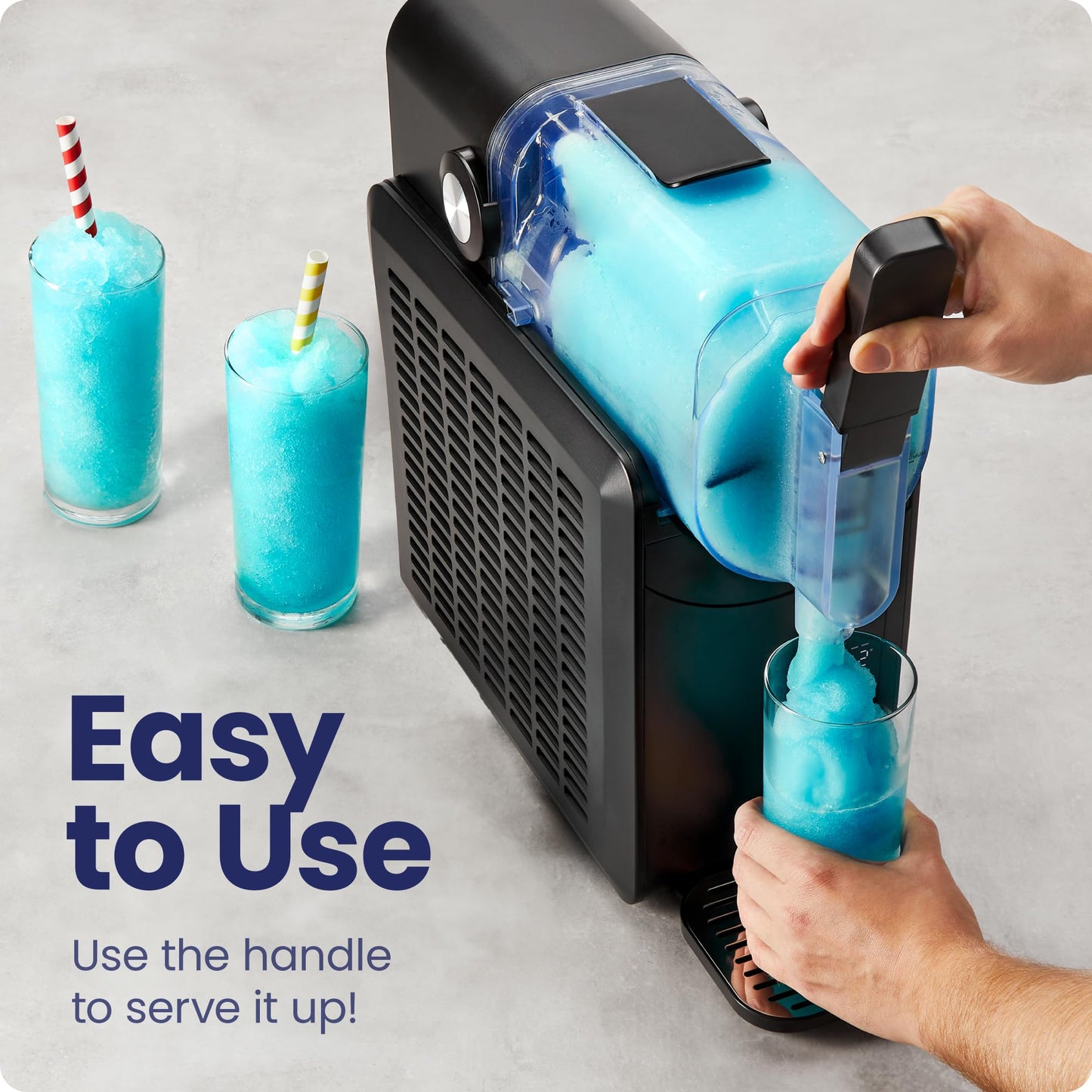 Iceman by Chefman Slush-Ease 68oz Slushie Machine, 48oz Liquid Capacity Frozen Drink Maker & Slushy Machine with 5 Presets and LED Display, Perfect for Frozen Margaritas, Frappes, Smoothies & Shakes