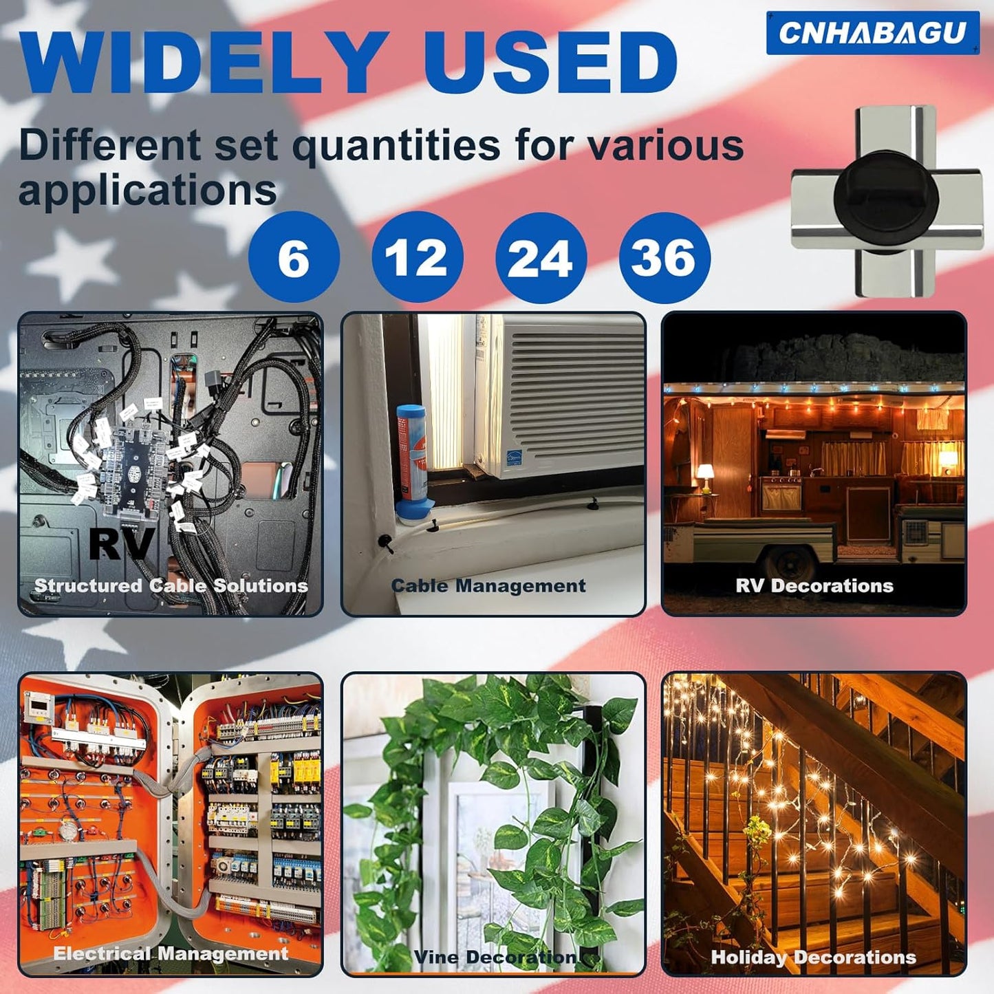 1-Second (6 Magnet Zip Tie Mount Magnetic Zip Ties Mount Holder Strong Magnetic Snap Installation Heavy-Duty Waterproof