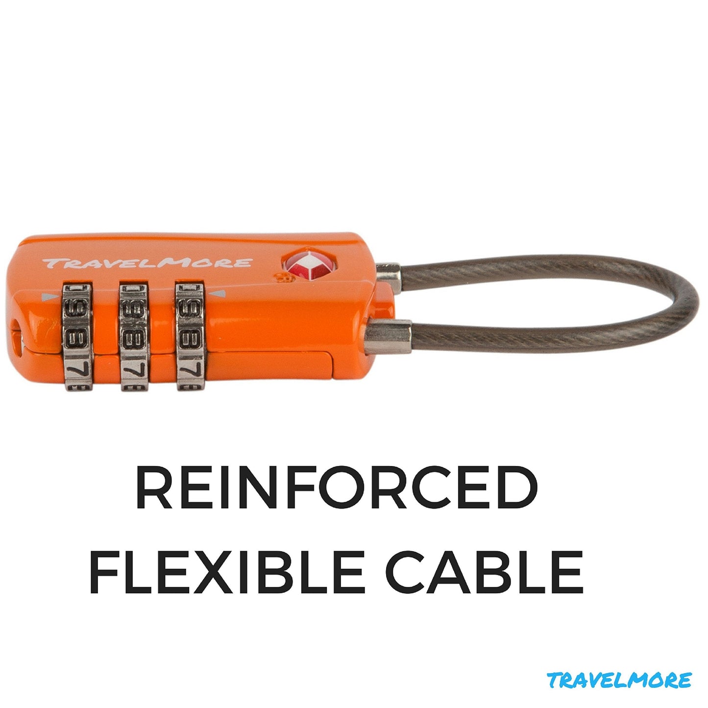 8 Pack TSA Approved Travel Combination Cable Luggage Locks for Suitcases - 4 Black & 4 Orange