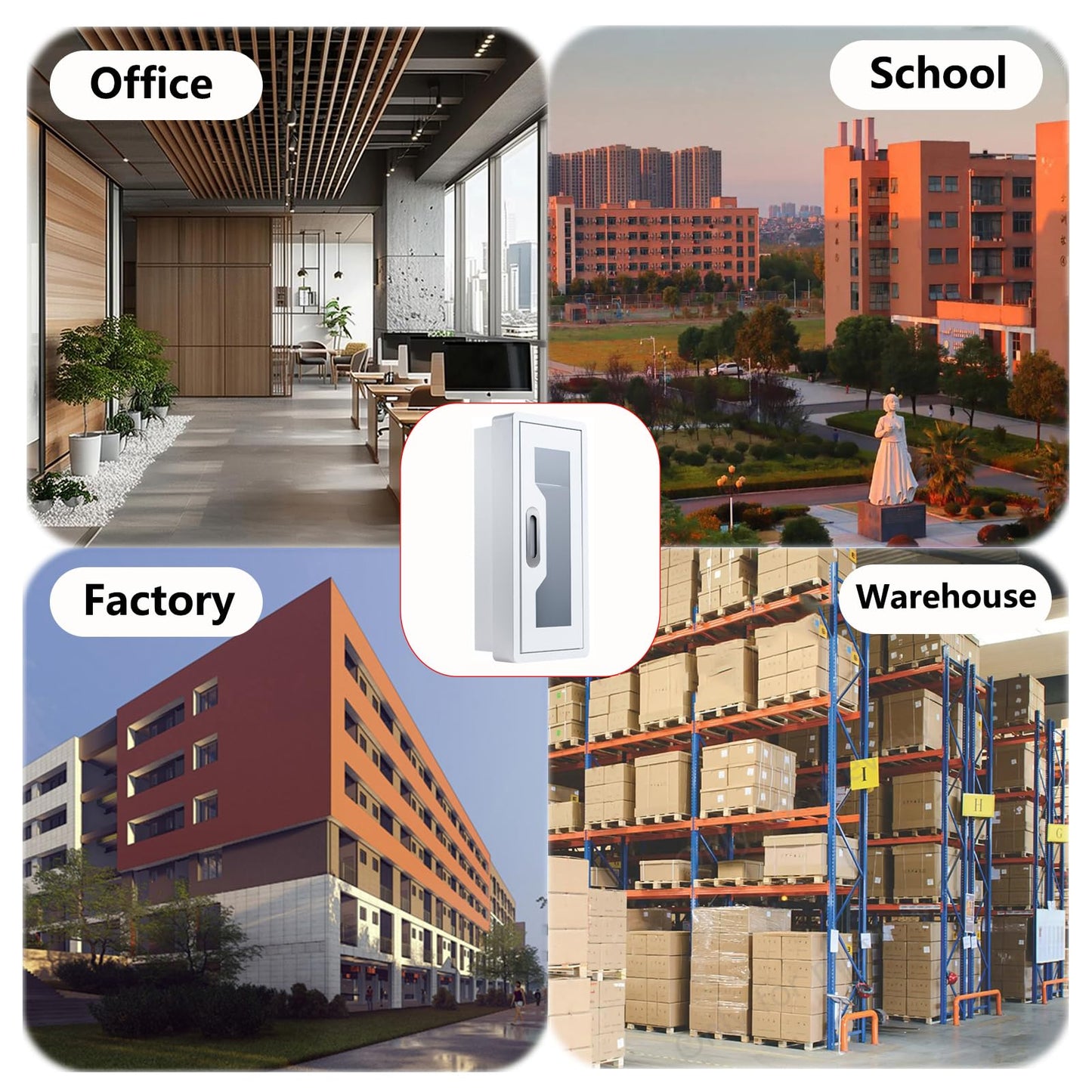 Steel Fire Extinguisher Cabinet, Magnetic Door with Acrylic Window Holds 2.5/5/10 LB Extinguisher & First Aid Kit, Semi-Recessed & Wall Mount Cabinet for Indoor/Outdoor (1PCS, White) (1, White)