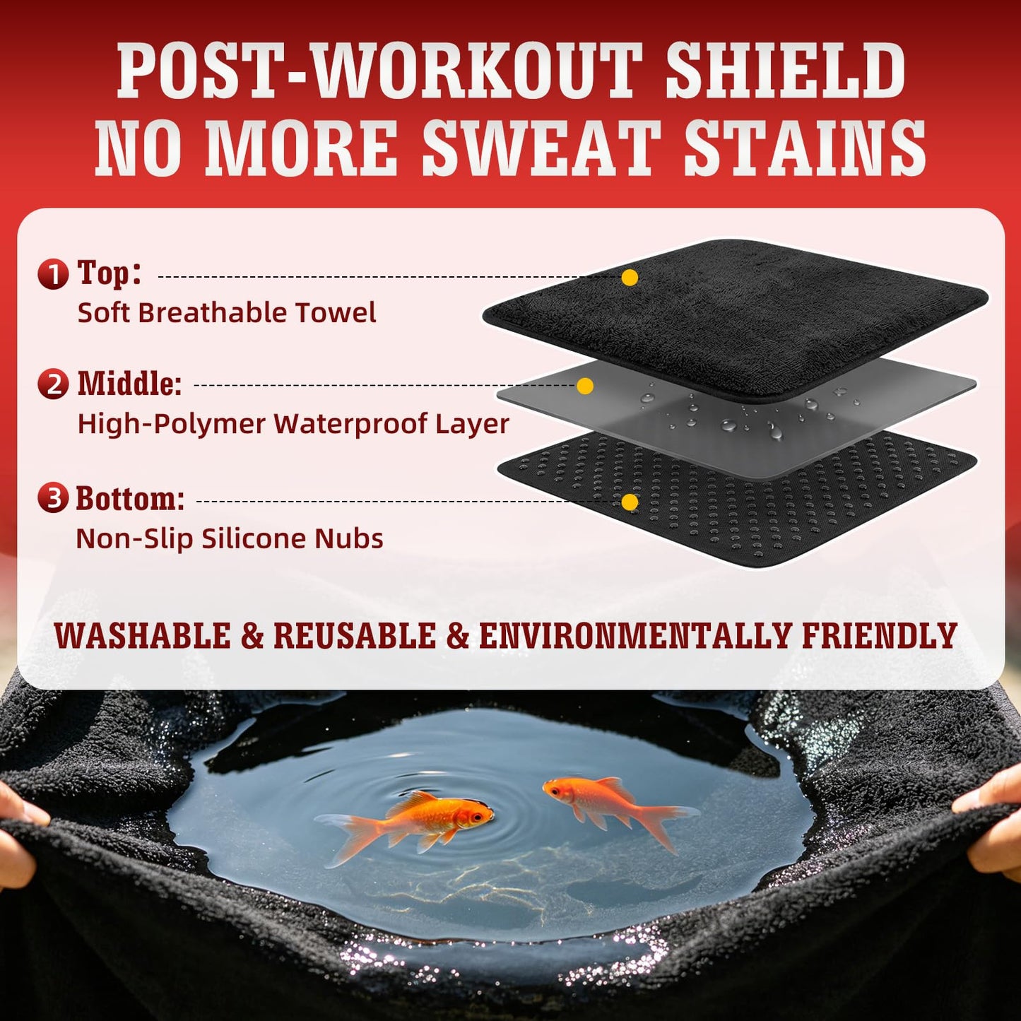 TESFEEL 550g Heavy Duty Towel Car Seat Cover, Waterproof Sweat Protector for Post-Gym & Beach, Non-Slip Microfiber Bucket Seat Mat for Sedans SUV Minivans, Machine Washable (Black, 1-Pack)