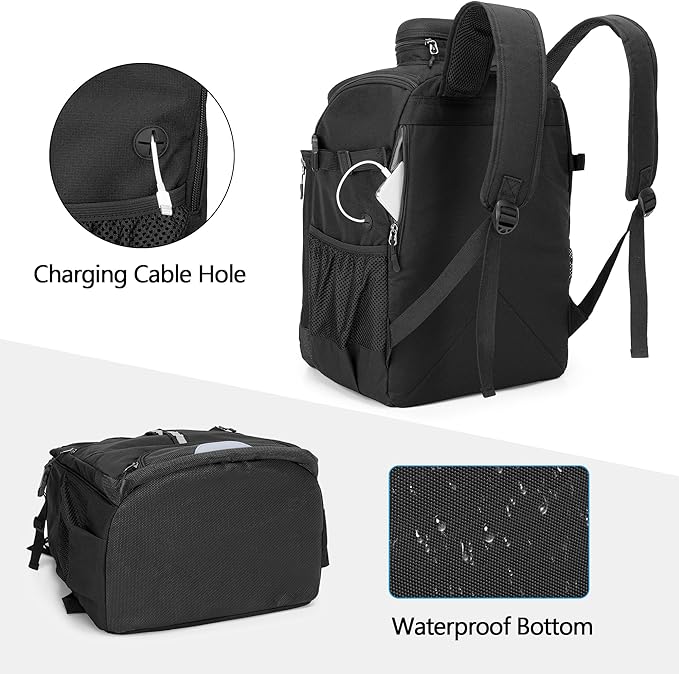Swim Backpack for Swimmers, Swim Equipment Bag with Additional PVC Transparent Bag for Workout Gear, Swimming Backpack for Swimming, Pool, Beach and Gym, Black