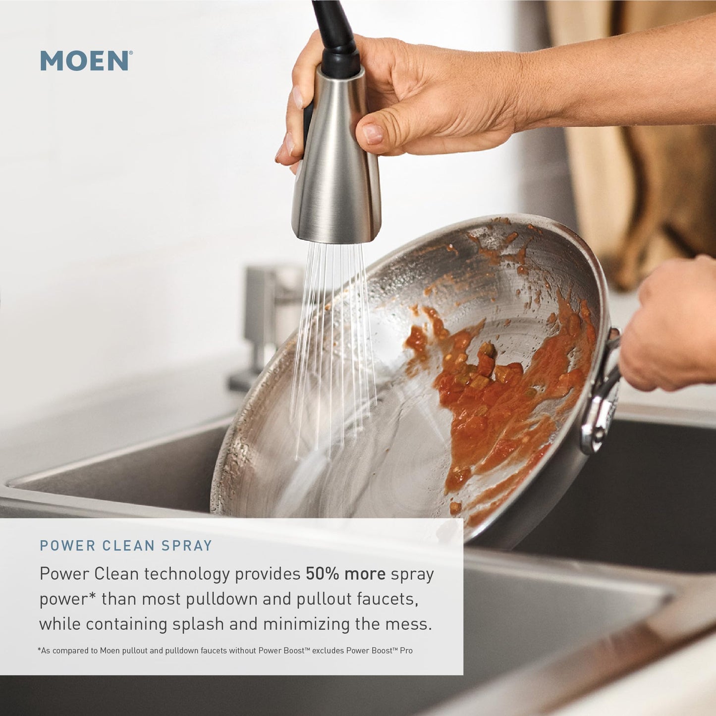 Moen Align Spot Resist Stainless Pulldown Kitchen Faucet, Single Hole, Modern Spring Style with Pre-Rinse and Power Boost Pull Down Sprayer, Easy Installation, 5923SRS
