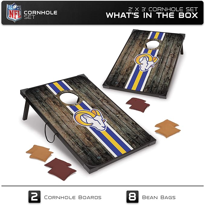 Wild Sports NFL 2' x 3' MDF Deluxe Cornhole Set - with Corners and Aprons