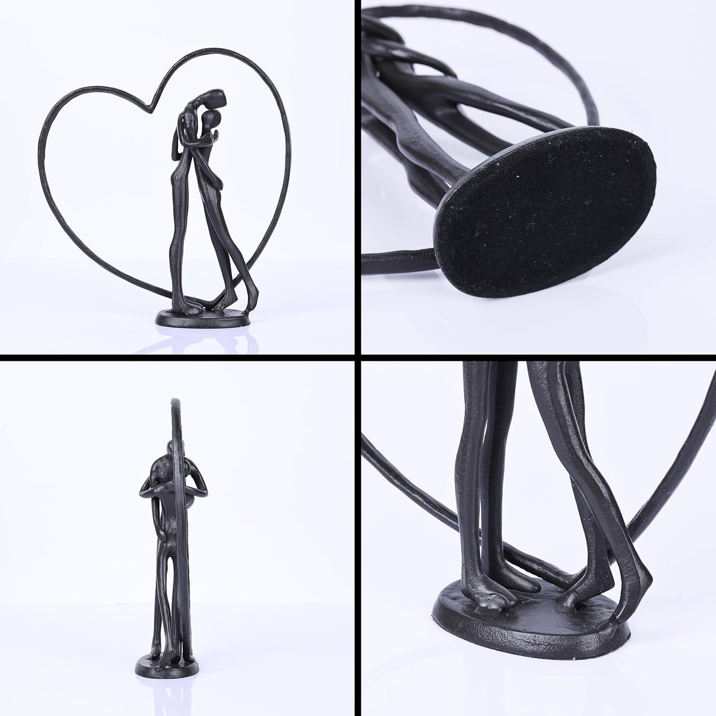 Suruim Anniversary Iron Sculpture - Romantic Heart Statue Gift for Couples | Perfect Valentine's Day Present