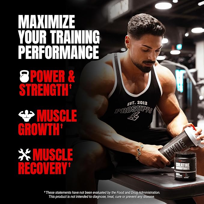 PROSUPPS Creatine Monohydrate Powder for Men & Women, Unflavored - 5000,mg of Micronized Creatine - Gym Workout Supplement for Muscle Gain & Recovery - Sugar-Free, Soy & Gluten-Free - 60 Servings