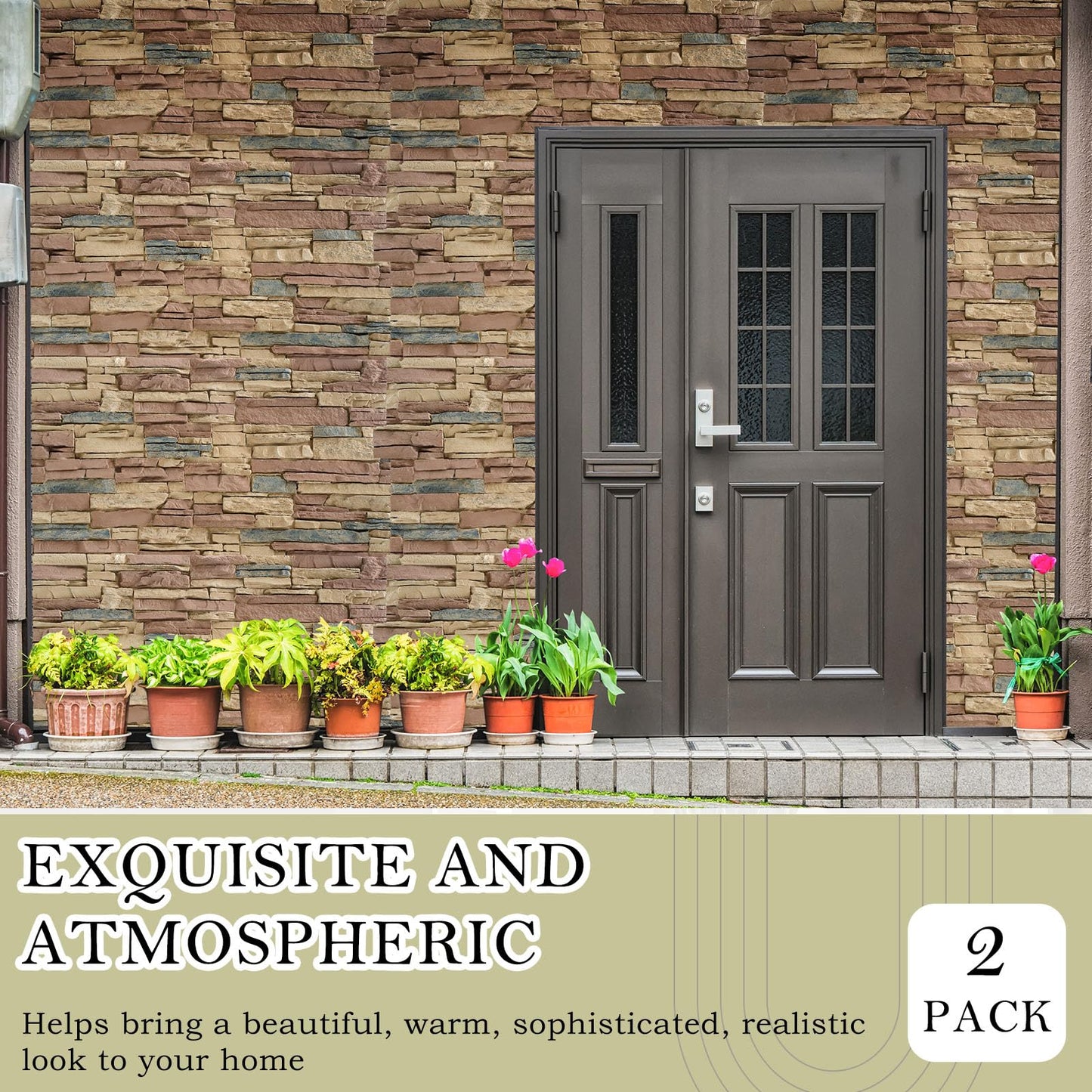 Maasechs 1 Pack Extra Large Faux Wall Covering Panel for Interior Exterior Decor Stone Siding Panel Artificial 3D Veneer for Outdoor Home Improvement Projects (Classic)