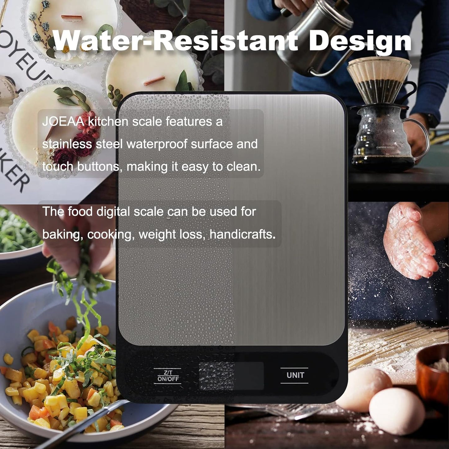 Skiennix Digital Kitchen Scale - 10kg/22lb Capacity for Accurate Grams & Ounces Measurement