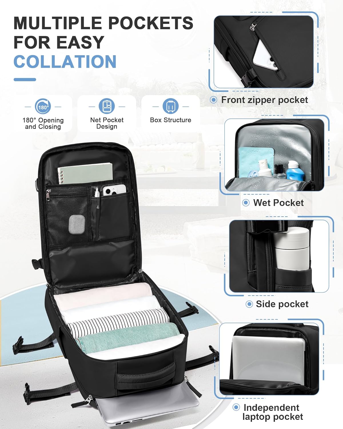 VGCUB Backpack 18x14x8 Inches Backpack Travel for Women Men for Spirit Airlines Personal Item Bag Laptop College