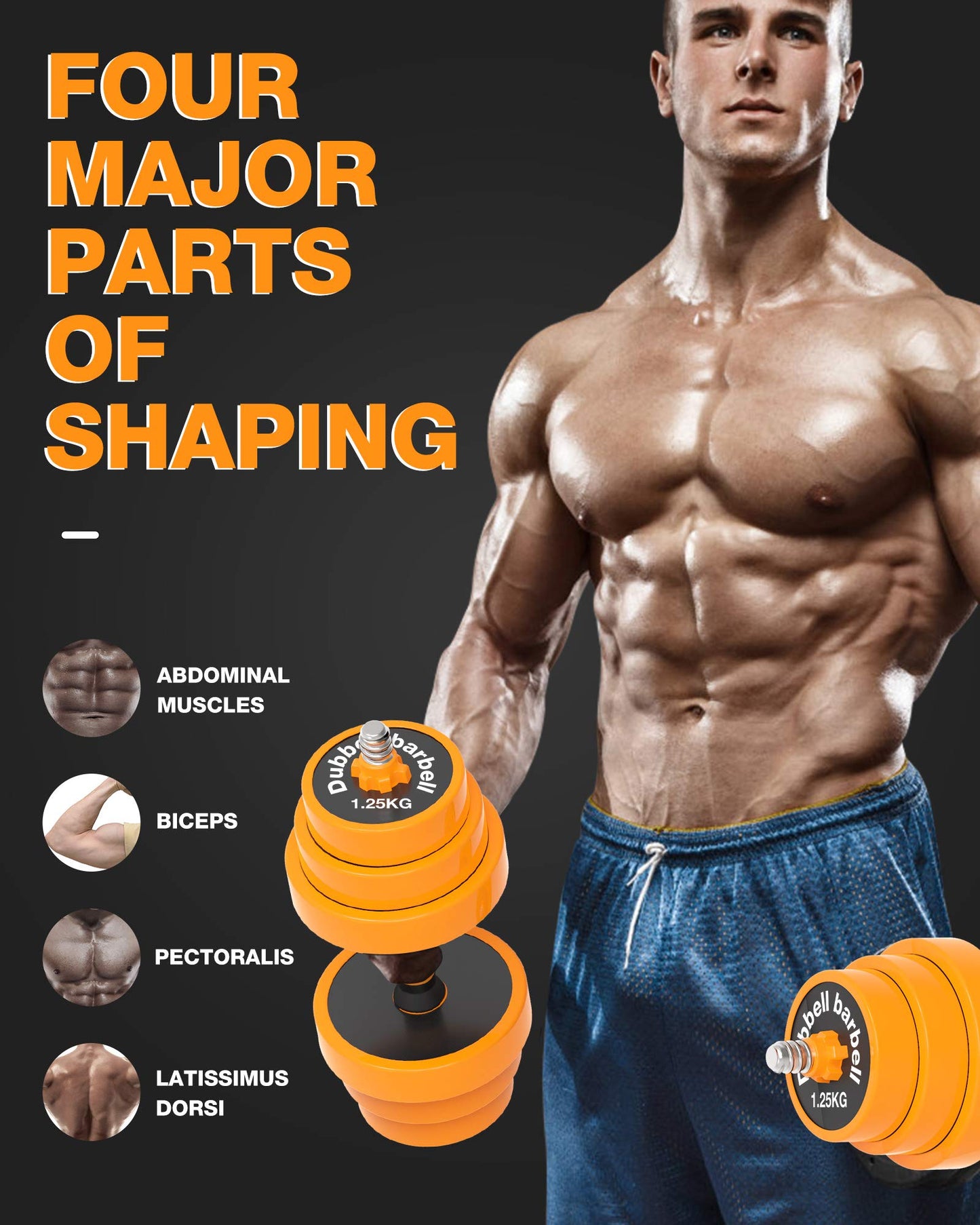 Gruper Adjustable Dumbbells Barbell Set of 2, UP to 44/66 /88 lbs Free Weight Set with Steel Connector, 3 in 1 Dumbbell Barbells Set for Home Gym Fitness Exercises for Men/Women (66.00)
